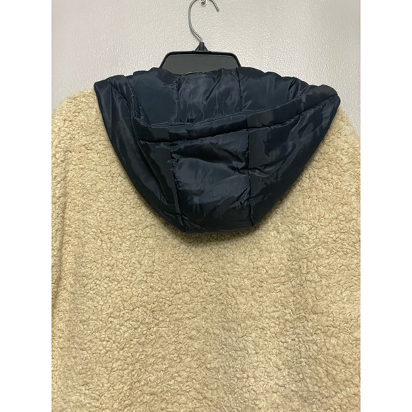 Topshop Teddy Jacket Full Zip Closure Waist Length Adjustable Drawstring Beige 4 - Picture 7 of 9